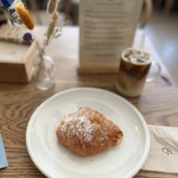 Pistachio croissant & iced latte   at FREA Bakery in Berlin