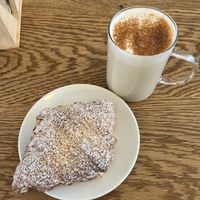 Hazelnut croissant and pumpkin spice latte   at FREA Bakery in Berlin