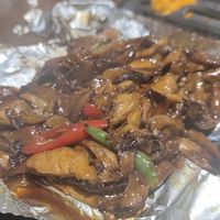 Broiled mushrooms at Fu Hui Ci Yuan Vegetarian Restaurant in Beijing