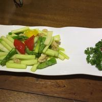 Asparagus with walnut at Fu Hui Ci Yuan Vegetarian Restaurant in Beijing