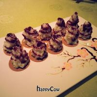 Yam with blueberry sauce - AMAZING! at Fu Hui Ci Yuan Vegetarian Restaurant in Beijing