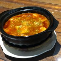 Tofu with veggie meat at Fu Hui Ci Yuan Vegetarian Restaurant in Beijing