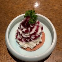 Yam & blueberry cream at Fu Hui Ci Yuan Vegetarian Restaurant in Beijing