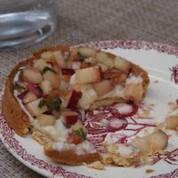 Tarte peche verveine déjà croqué. at Avec&Sans in Perigueux