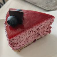 Vegan blueberry cake at Cake House Café in Tampere