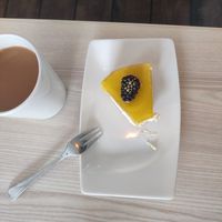Vegan mango cake at Cake House Café in Tampere