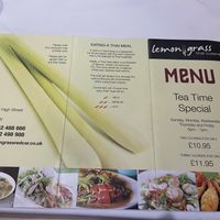   Tea Time Special Menu - Front  at Lemon Grass Thai Cuisine in Redcar