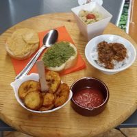 Afroaperitivo (variety of starters) at Café Timbuktu in Perugia