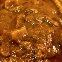 Mushroom Dansak the board   at Cafe Spice in Newcastle Upon Tyne