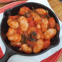 Hot meze: GIGANDES WITH SPINACH at The Real Greek in Manchester