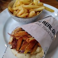 Jackfruit gyros (April 2023) at The Real Greek in Manchester