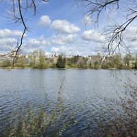 View back across to the university   at Modern Life Café in Norwich
