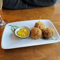 Pom balls with piccalilli (listed as a snack)  at The Old Soul in Amsterdam