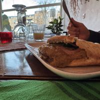 Best pom and roti in town! 💚💚💚  at The Old Soul in Amsterdam