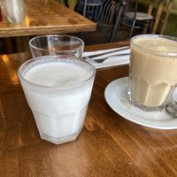 Orgeade (tastes like marzipan) and chai latte. Both very good! at The Old Soul in Amsterdam