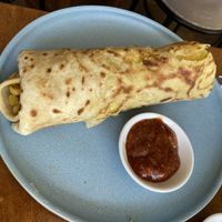Roti roll: huge and quite good, but a bit dry. They used chickpeas as protein source. at The Old Soul in Amsterdam