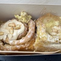 White chocolate macadamia nut bun and apple bun   at Cinnamood in Cologne