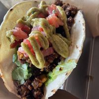 Gun toting vegan taco   at Double Barrel Taco Company in Montrose