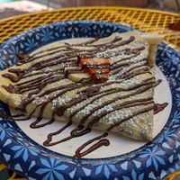 Strawberry, banana, and vegan hazelnut crepe at Cafe Crepes de Paris in Bakersfield