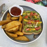 Guacamole toast  at La Tradición in Palenque