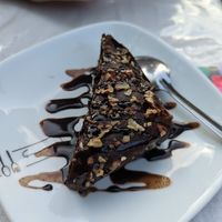 Vegan chocolate brownie at La Tradición in Palenque