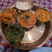 Dal Bhat. Make sure to order without ghee and yoghurt at Kantipur in Brussels