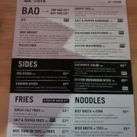 Little Bao Boy menu November 2022 at Little Bao Boy in Leeds