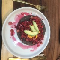 Tostadas garbanzo  at Hierba Santa in Tuxtla Gutierrez