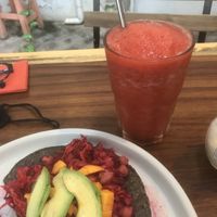 Smoothie con agua (fresa)  at Hierba Santa in Tuxtla Gutierrez