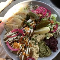 Falafel Plate (can also come as a smaller salad, or in a pita pocket)   at The Feast Cafe in Nimbin