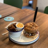 Butter chick’n burger and cauliflower bites  at Soul Burger in Parramatta