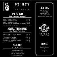 Menu  at Po' Boy Republic in Bellingen