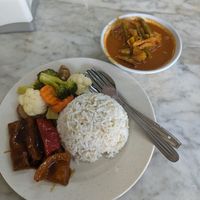 Thursday Special: Rice, Mixed Veggie Curry, Kung Pao Chicken at Coo Sweet Bun  够甜满 in Penang