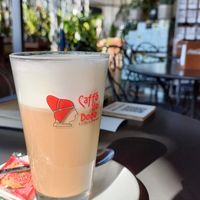 Latte with soy milk at Caffè La Serra in Venice