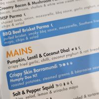 Menu may 2026 at All Seasons Hotel in Bendigo