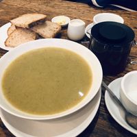 Leek and potato soup 😋 at Chapel Arts Cafe in Bath