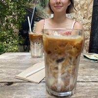 Iced coffee & Jo at Chapel Arts Cafe in Bath