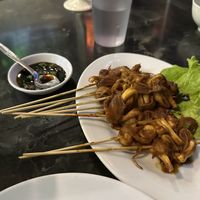 Mushroom satay #Veganuary at Karunia Baru in Bogor