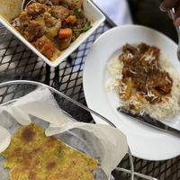 Korma with vegetables. Vegan Naan    at Spice Kraft Indian Bistro in Arlington