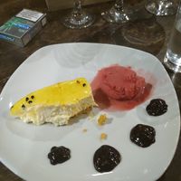 Half eaten vegan passion fruit cheesecake 🤤 at The Anchor Inn in Tideswell