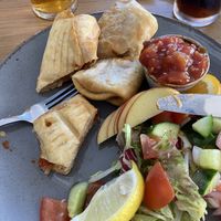 Also with chips, not shown (as had been eaten).   at The Boathouse in Paignton