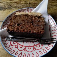 Coffee and pecan cake (Apr 2022) at Coffee Culture in York