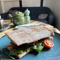 Vegetarian sausage ciabatta   at Coffee Culture in York