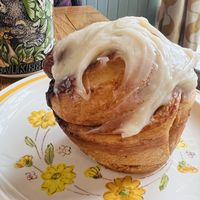 Oh my! This cinnamon roll!  at The National Cafe in Milwaukee