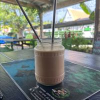 Raw snickers smoothie at Flying Turtle Cafe in Rarotonga