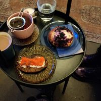 Blueberry & quark pulla, Karelian pie with caviart #Veganuary at Kahvila Rakastan in Helsinki