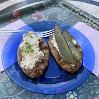 Eggless butter and pickle Karelian pies  at Kahvila Rakastan in Helsinki