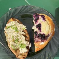 karelian pastry with egg   at Kahvila Rakastan in Helsinki