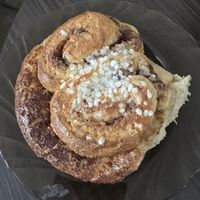 Cinnamon bun. Check out the pearl sugar! Fancy!  at Kahvila Rakastan in Helsinki