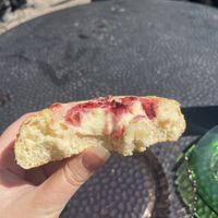 Showing how tasty and gooey the pastry was. So tasty!   at Kahvila Rakastan in Helsinki